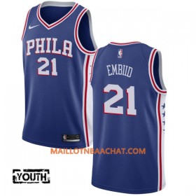 Maillot NBA Philadelphia 76ers Joel Embiid 21 Nike 2017-18 Bleu Swingman - Enfant